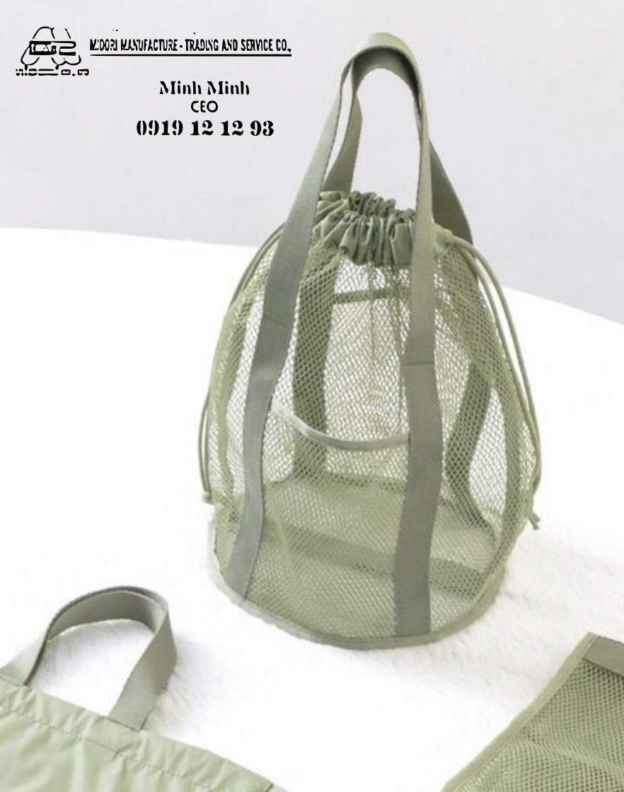 Dây đai dệt màu xanh may qoai túi xách