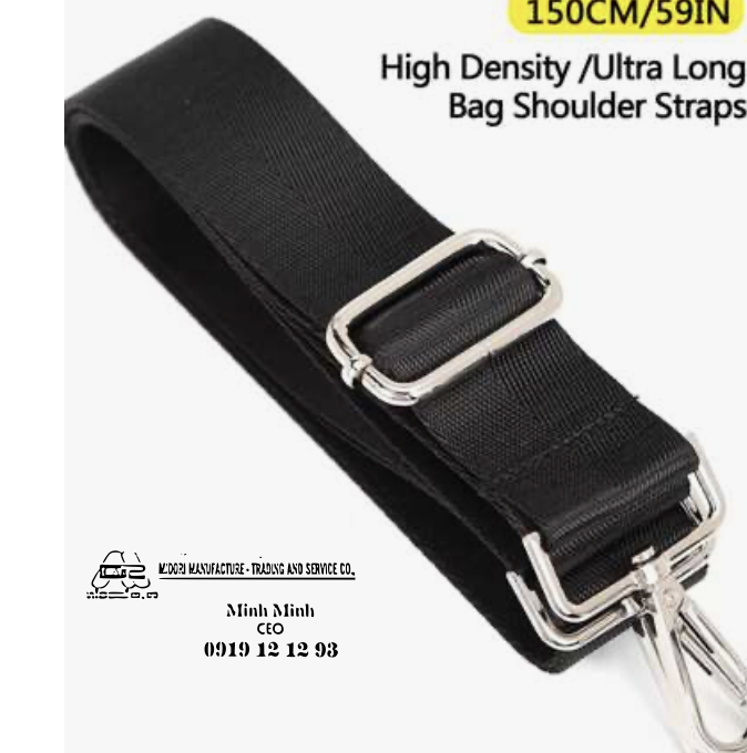 Dây đai làm qoai xách túi xách 40mm màu đen chất liệu nilon