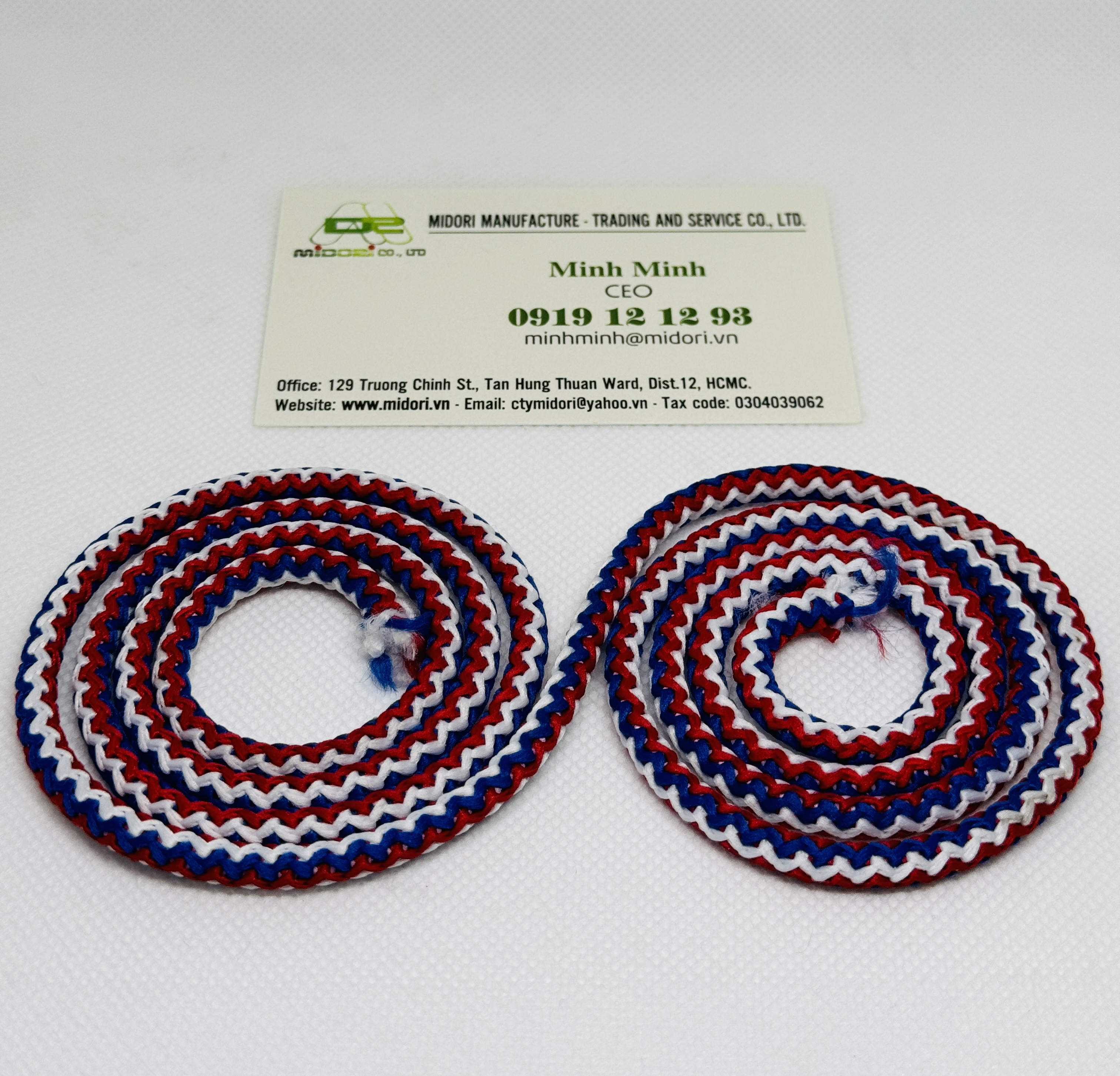 Dây dù dệt máy lắc 3 màu, dây dù tròn