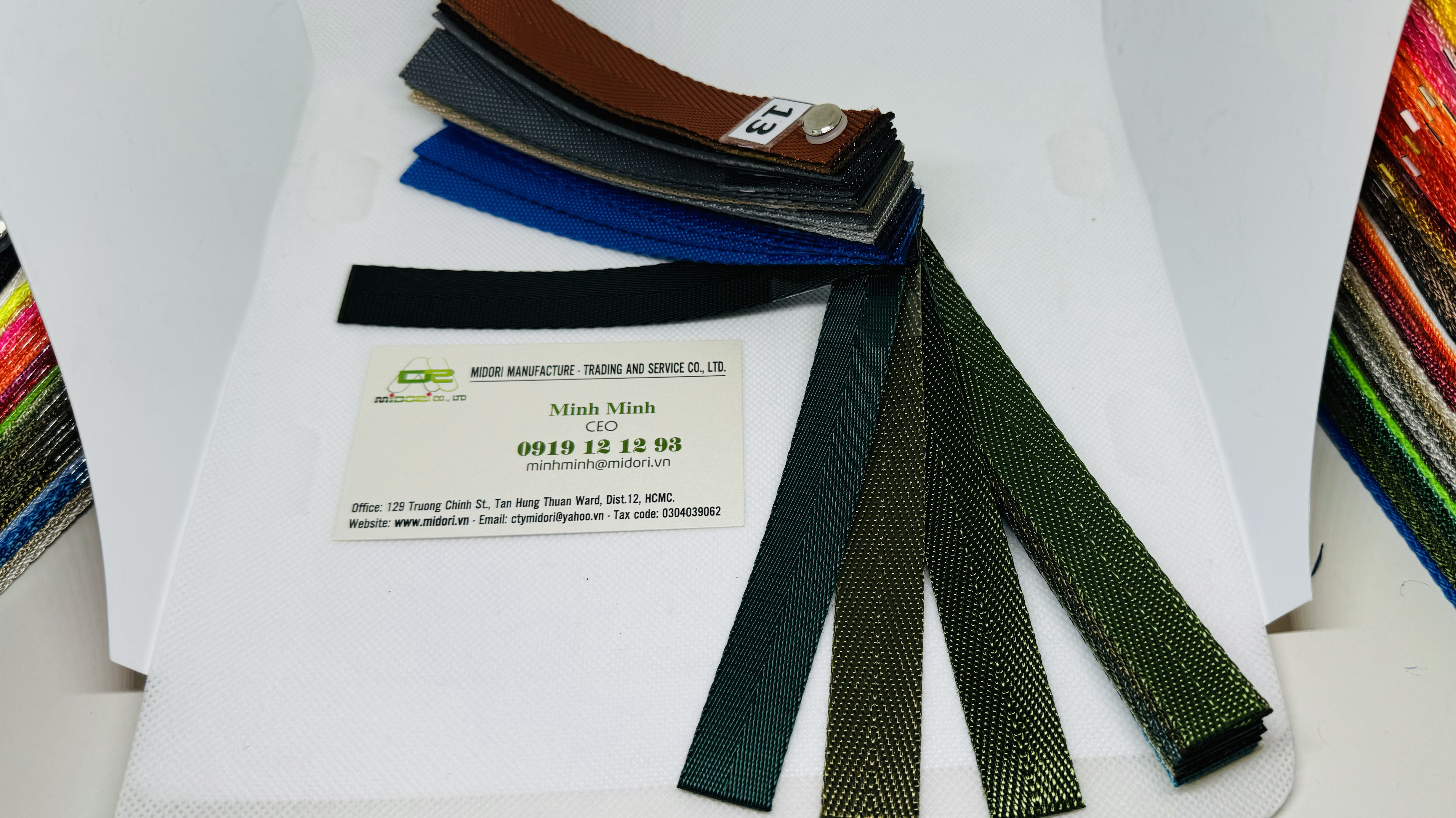 Dây viền dệt 15mm màu xanh