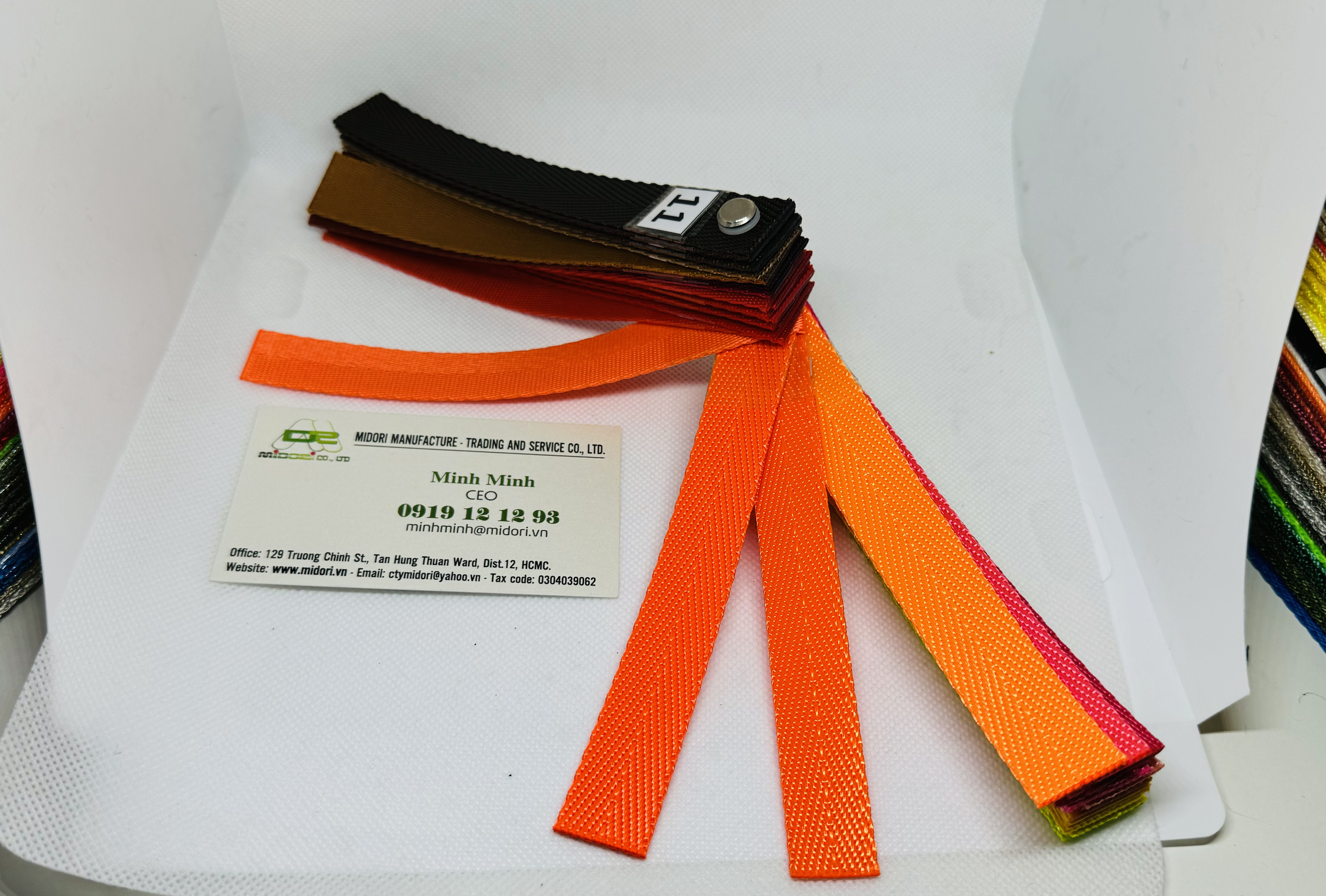 Dây đai dệt màu cam dạ quang 