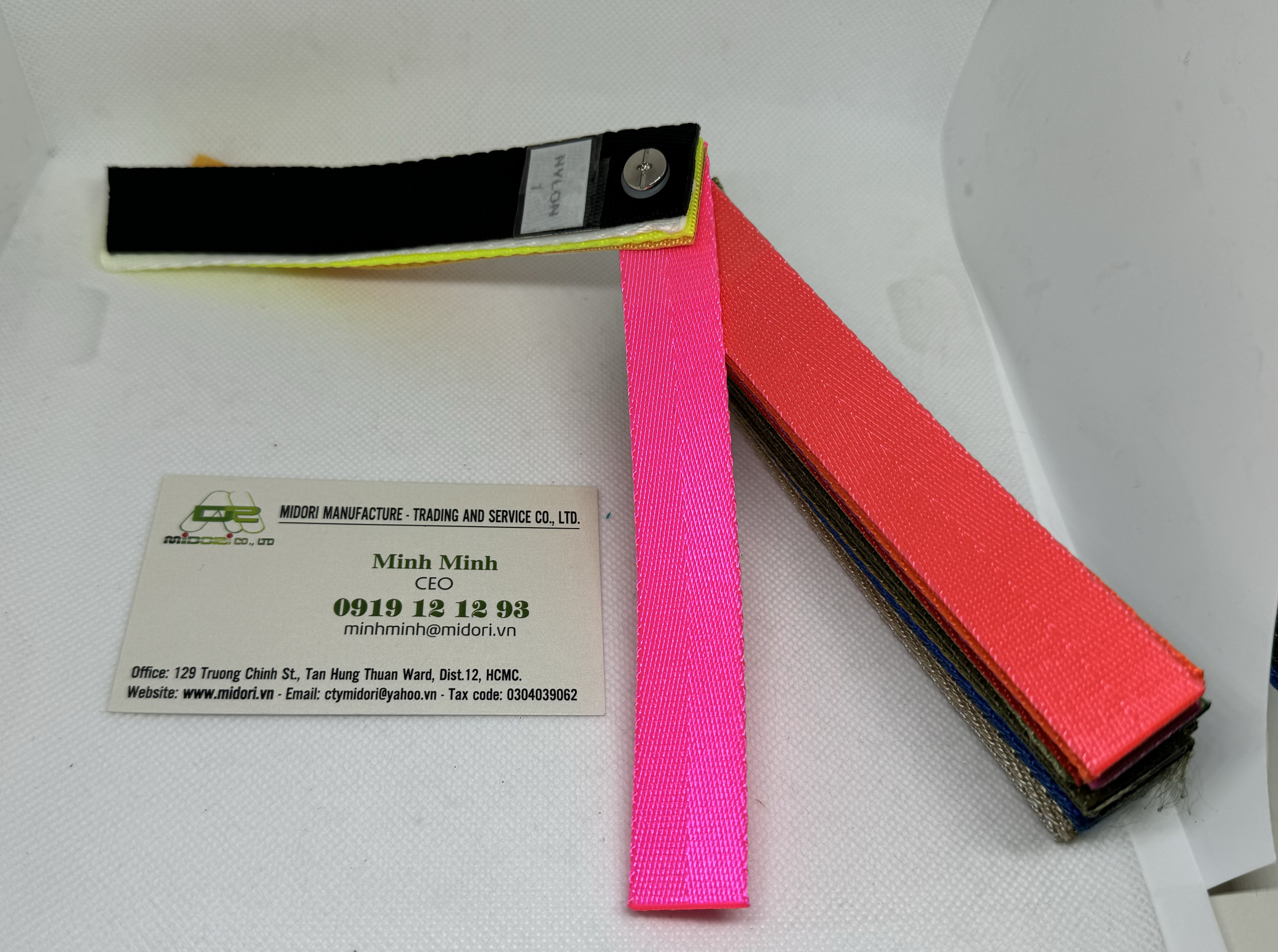 Dây đai dệt màu hồng cam 15mm