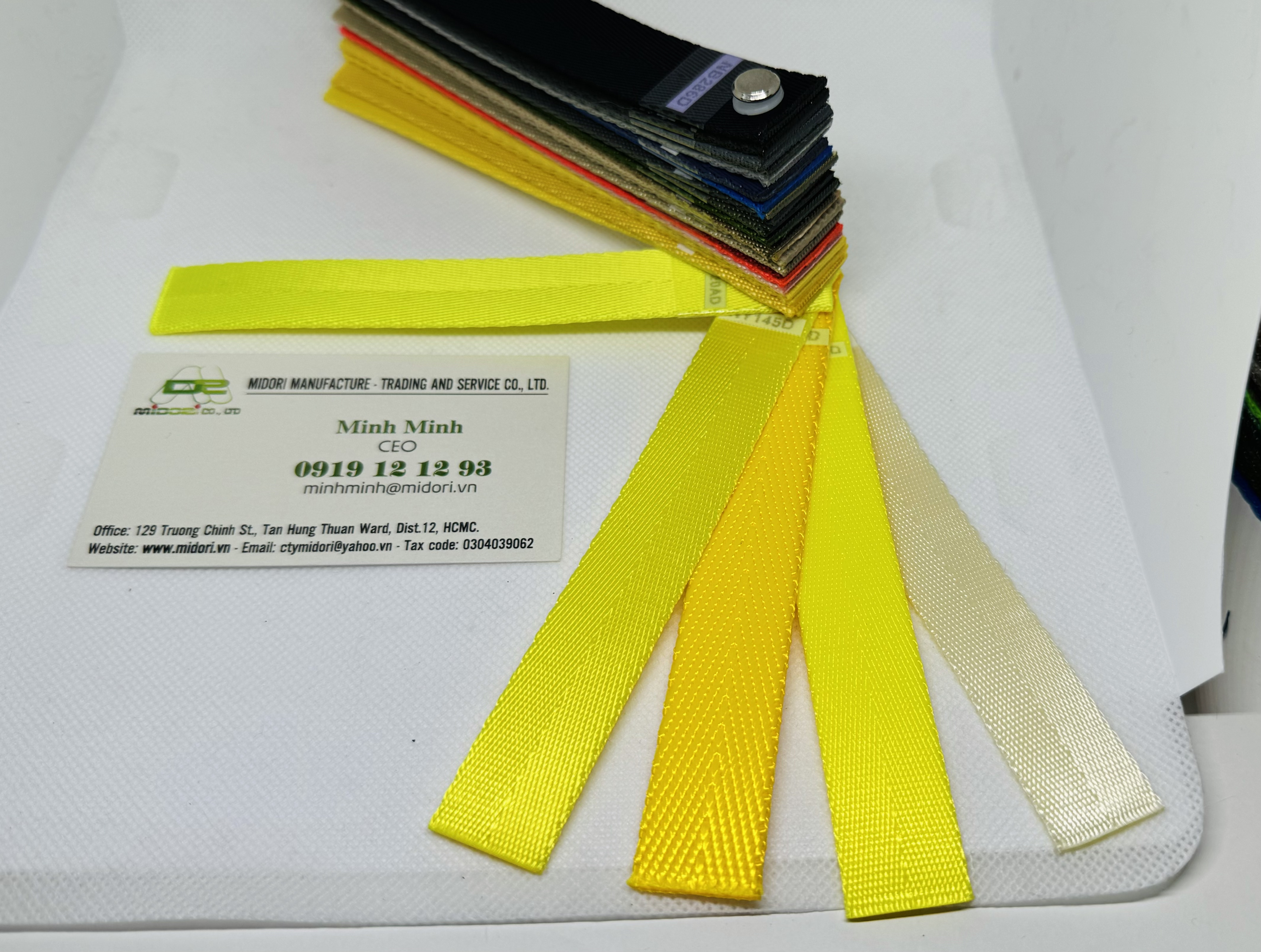 Dây đai dệt màu vàng dạ quang 20mm