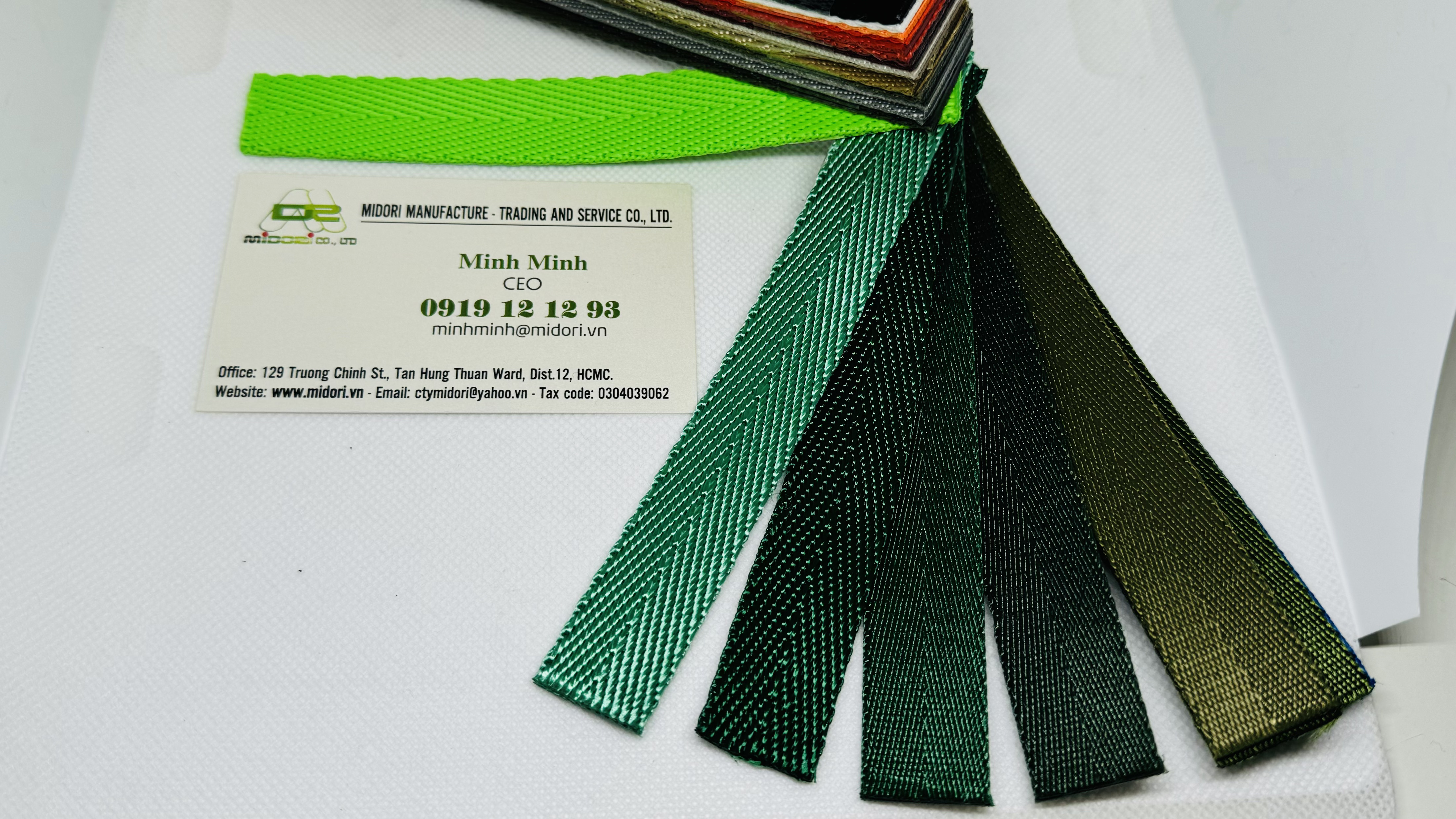 Dây đai dệt xương cá màu xanh lá