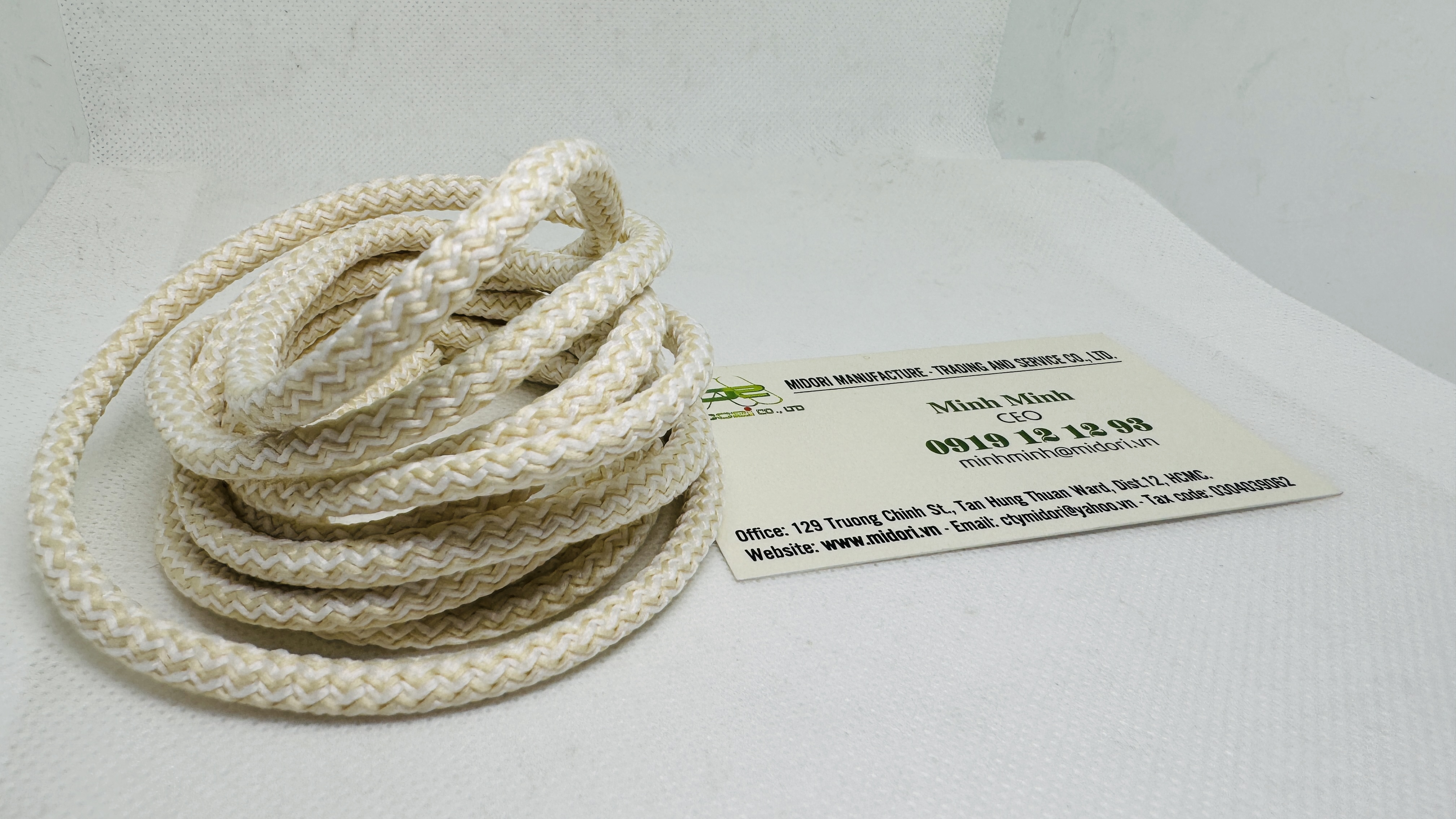 Dây dù đan ghế, dây rope màu be, dây dù tròn màu nâu nhạt