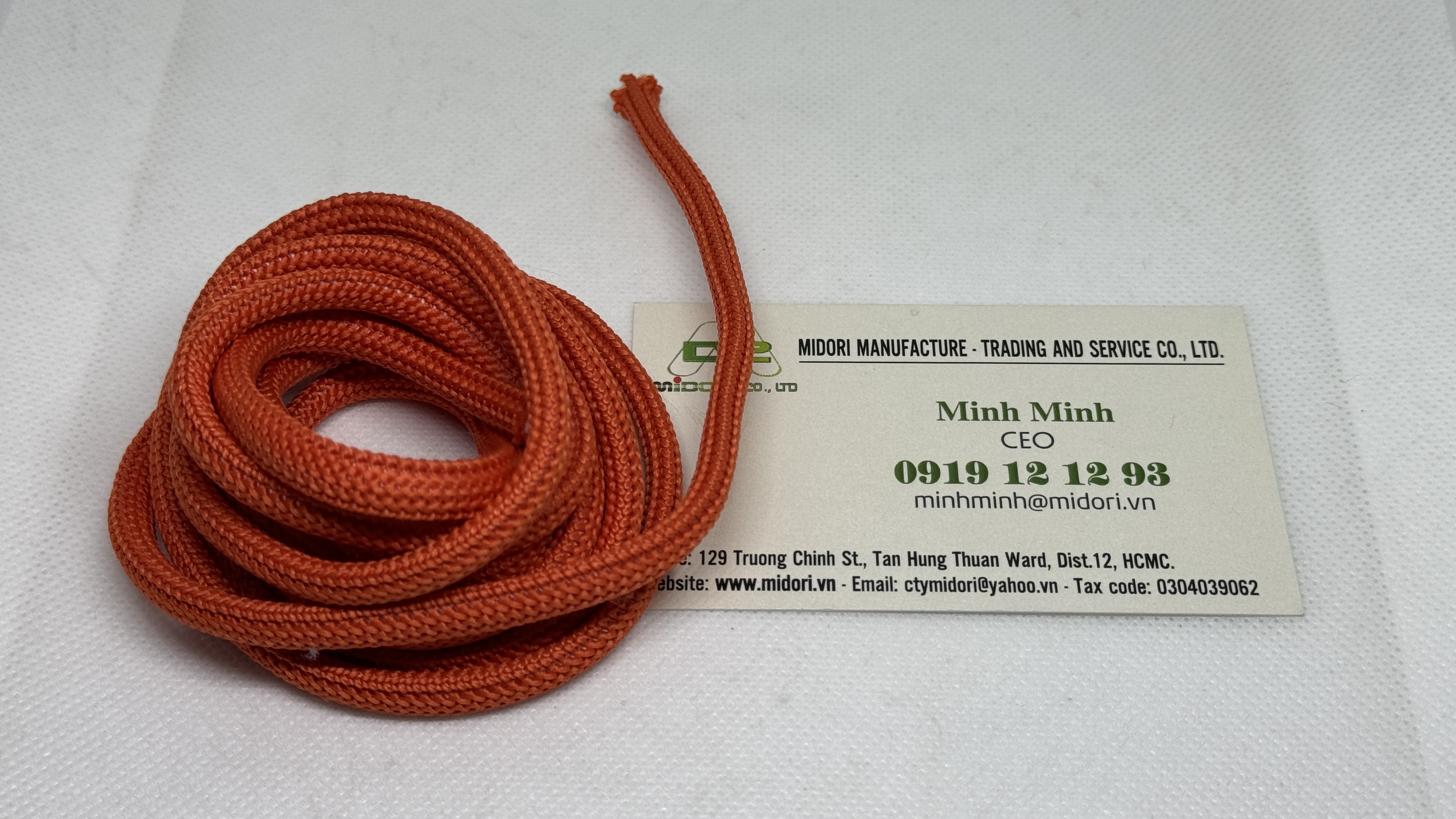  gia công dây dù, dây se, dây bẹn, dây dù, dây máy lắc đi 2 màu sọc thẳng màu cam