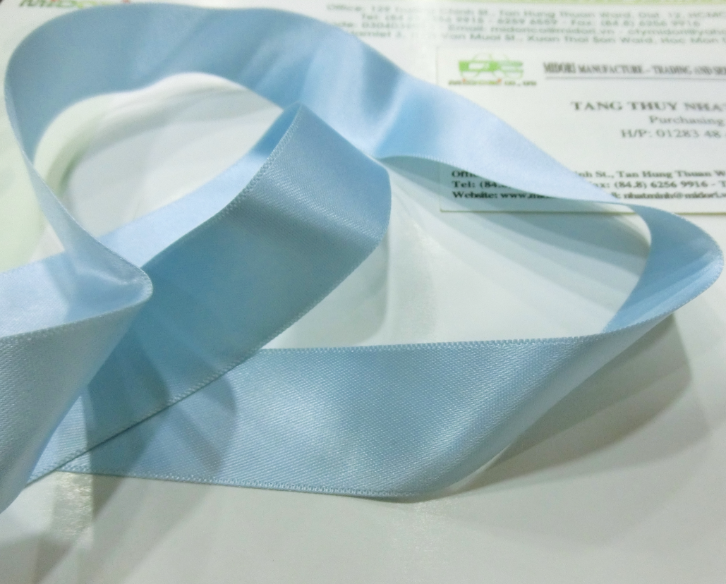 Dây ruy băng màu xanh 25mm