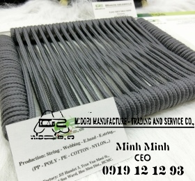 Dây dù đan ghế màu xám đậm