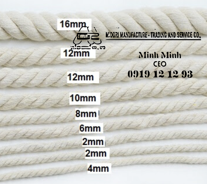 Dây se cotton các size, dây xoắn cotton