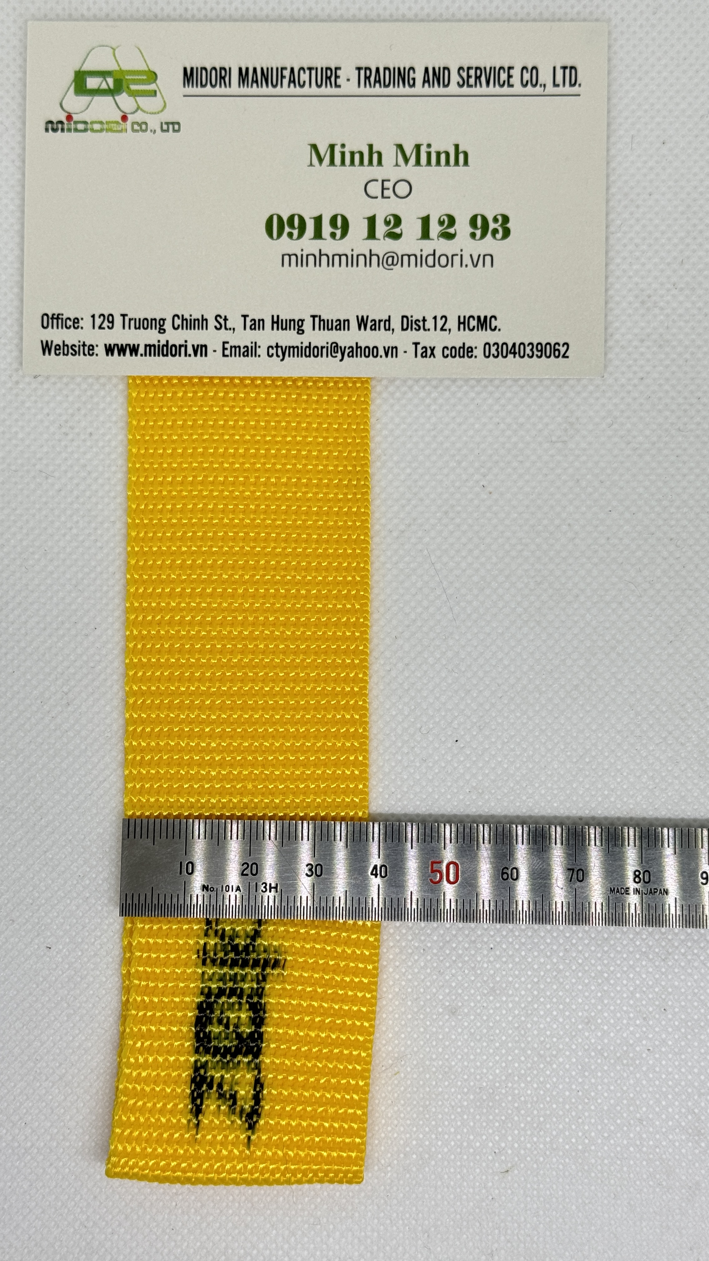 Dây đai dệt màu vàng 38mm, dây dệt 40mm