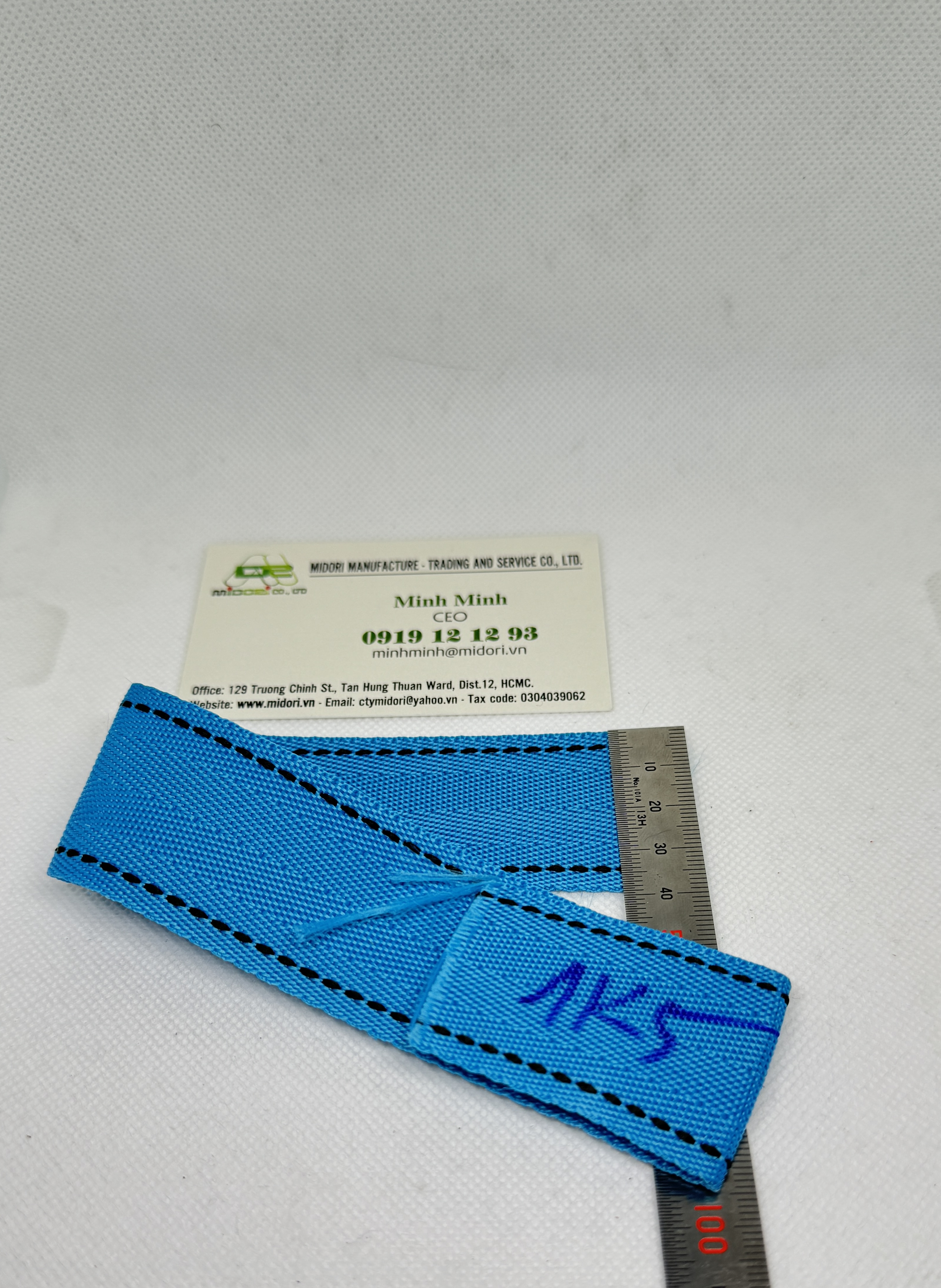 Dây đai dệt xanh biển đi line