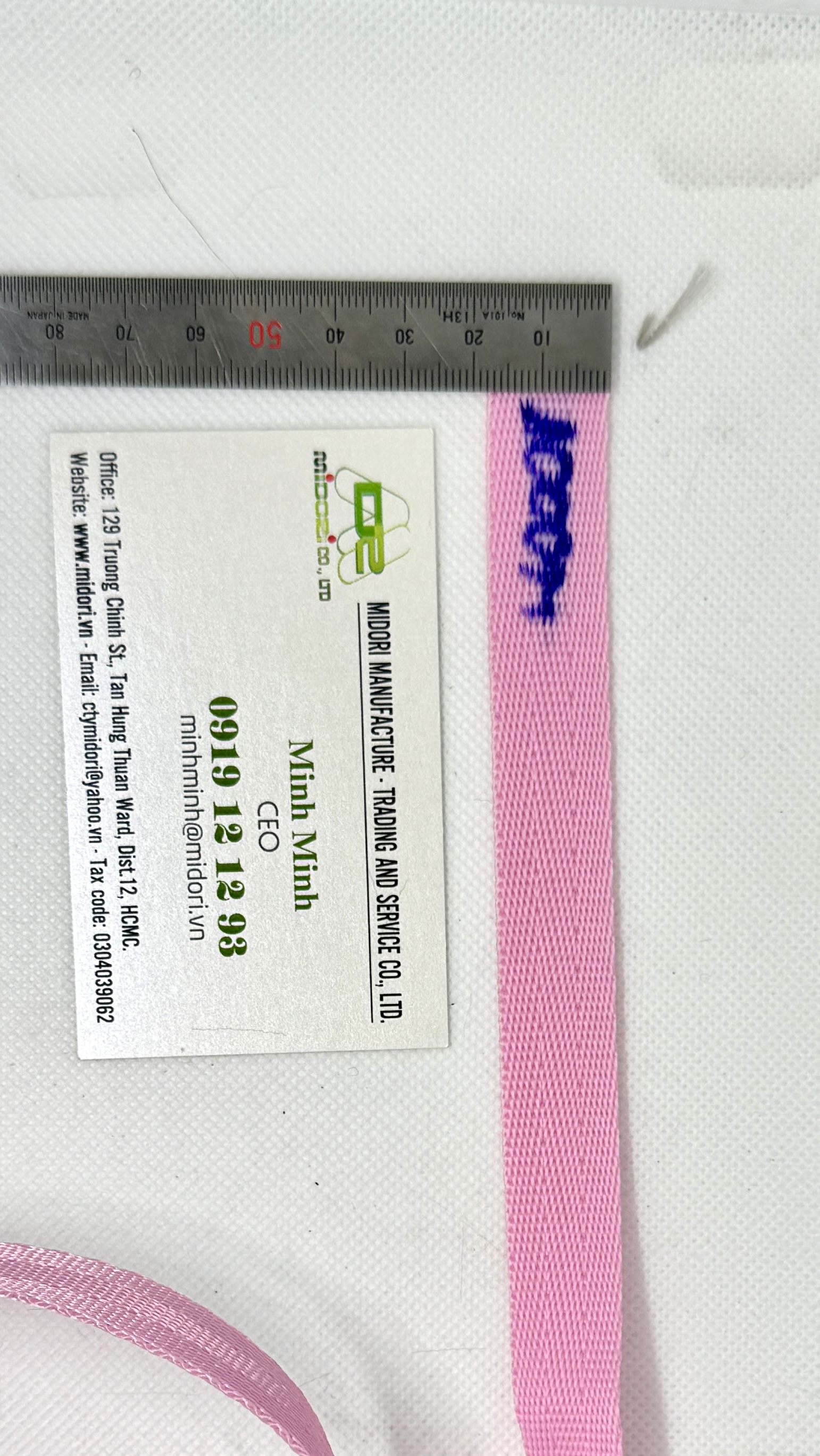 Dây đai dệt xương cá màu hồng may balo