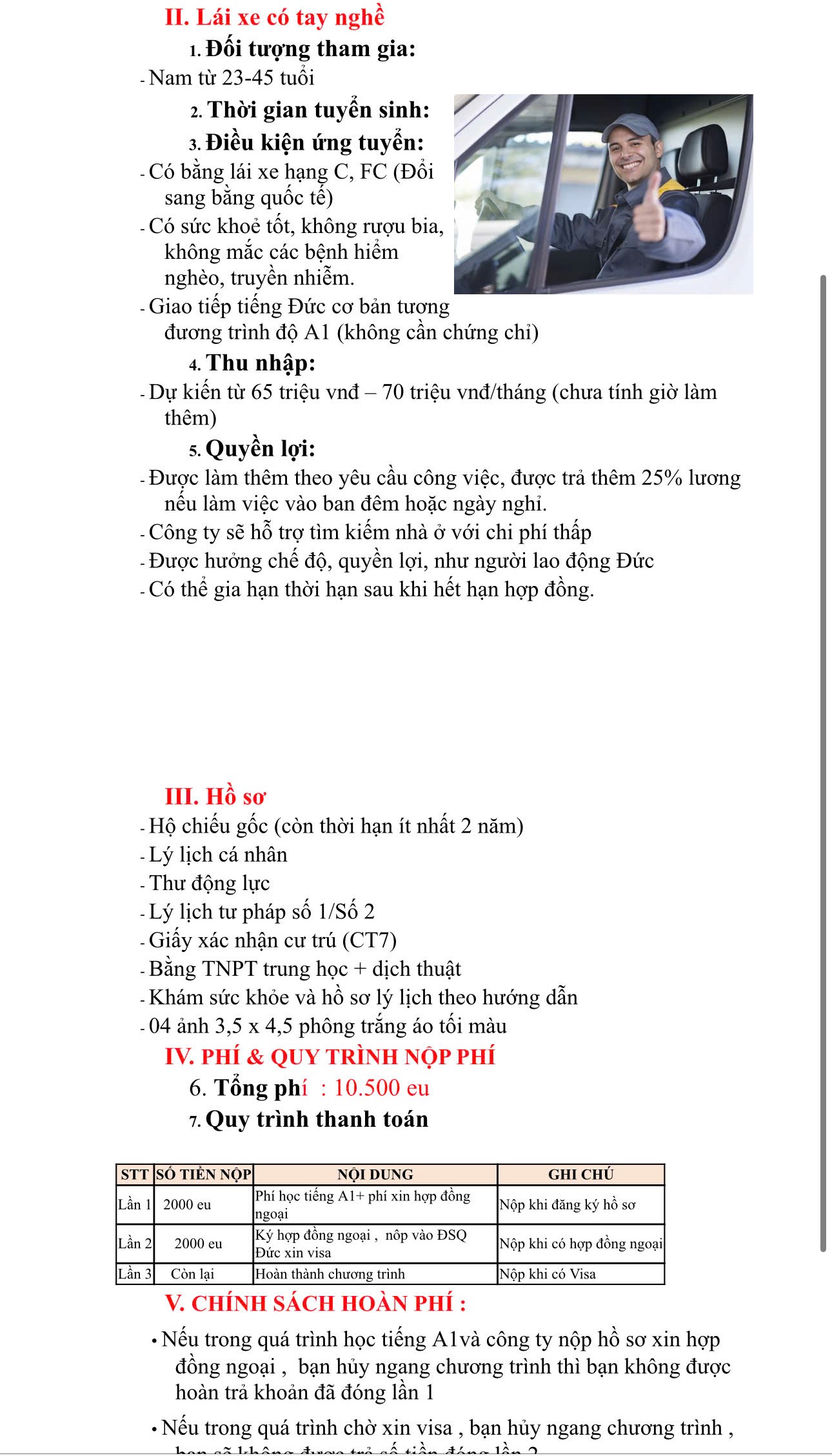 Lái xe có tay nghề tại Đức